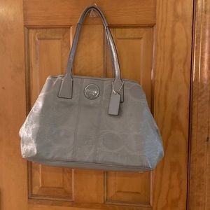 COACH GRAY KISSLOCK SATCHEL HANDBAG